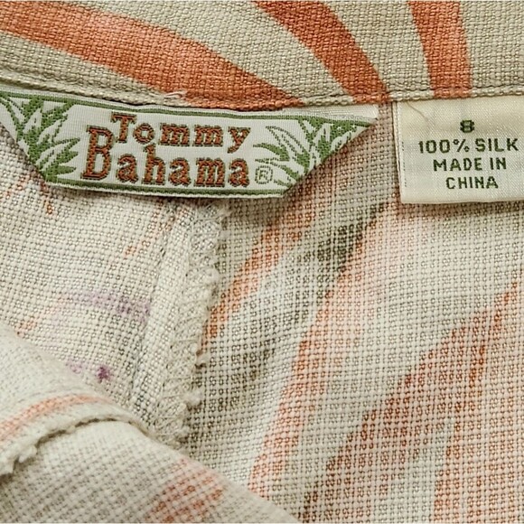 Tommy Bahama Silk Palazzo Pant Women's 8 Wide Leg Green Tropical Leaf Print - Picture 7 of 12